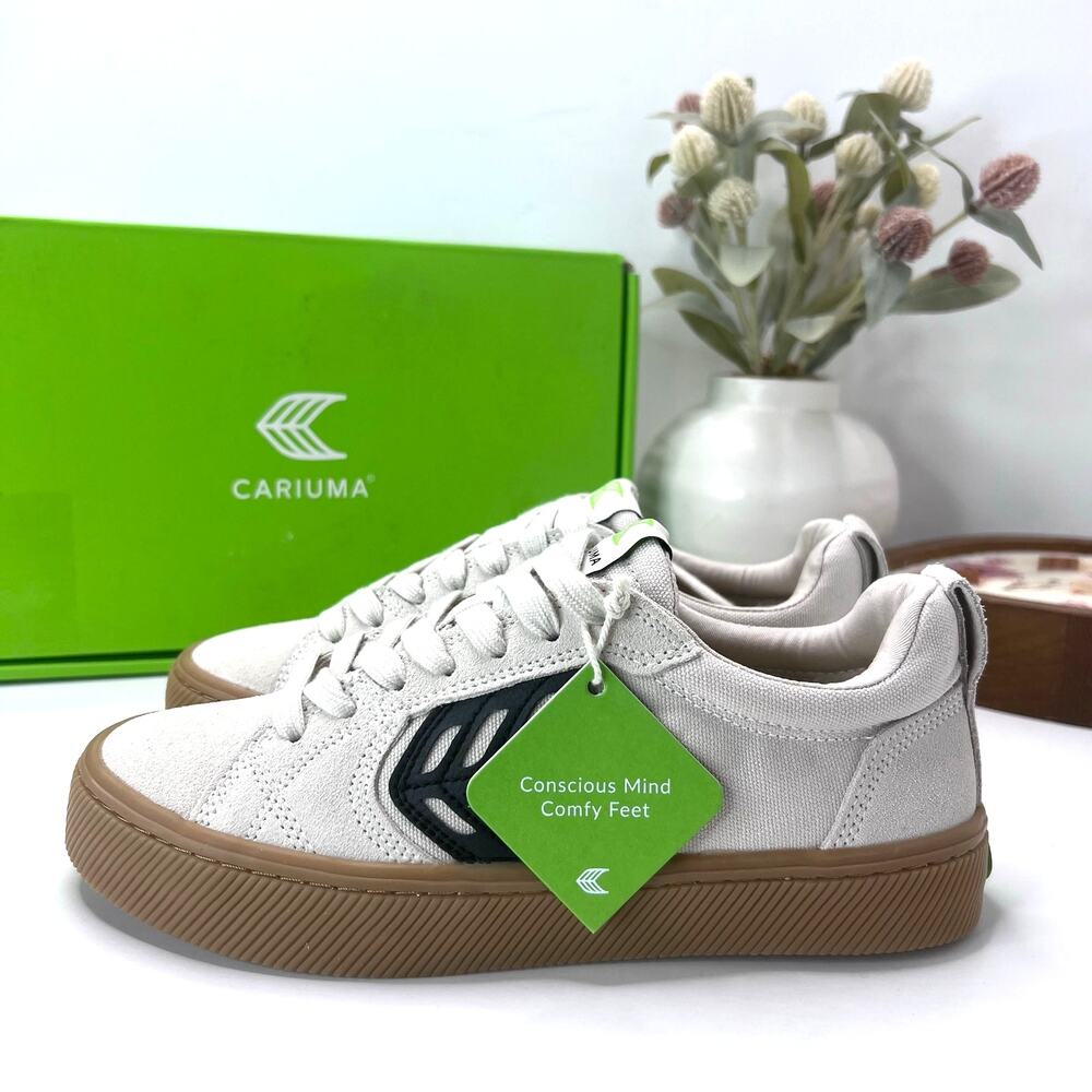 Cariuma Catiba Pro Skate Suede/Canvas Sneaker White/Black Women's 6.5 NWB